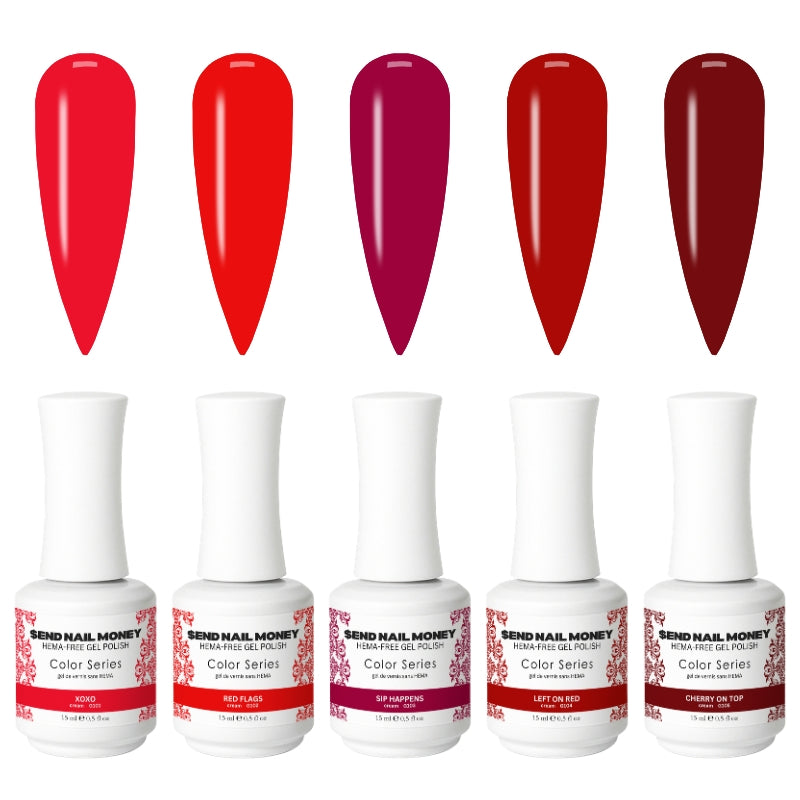 red gel polish set