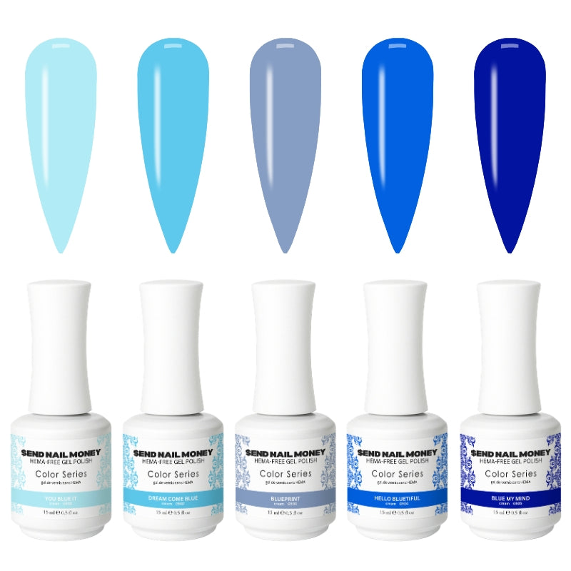 blue gel polish set