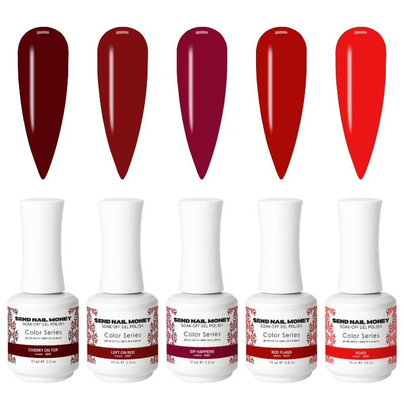 red gel polish set